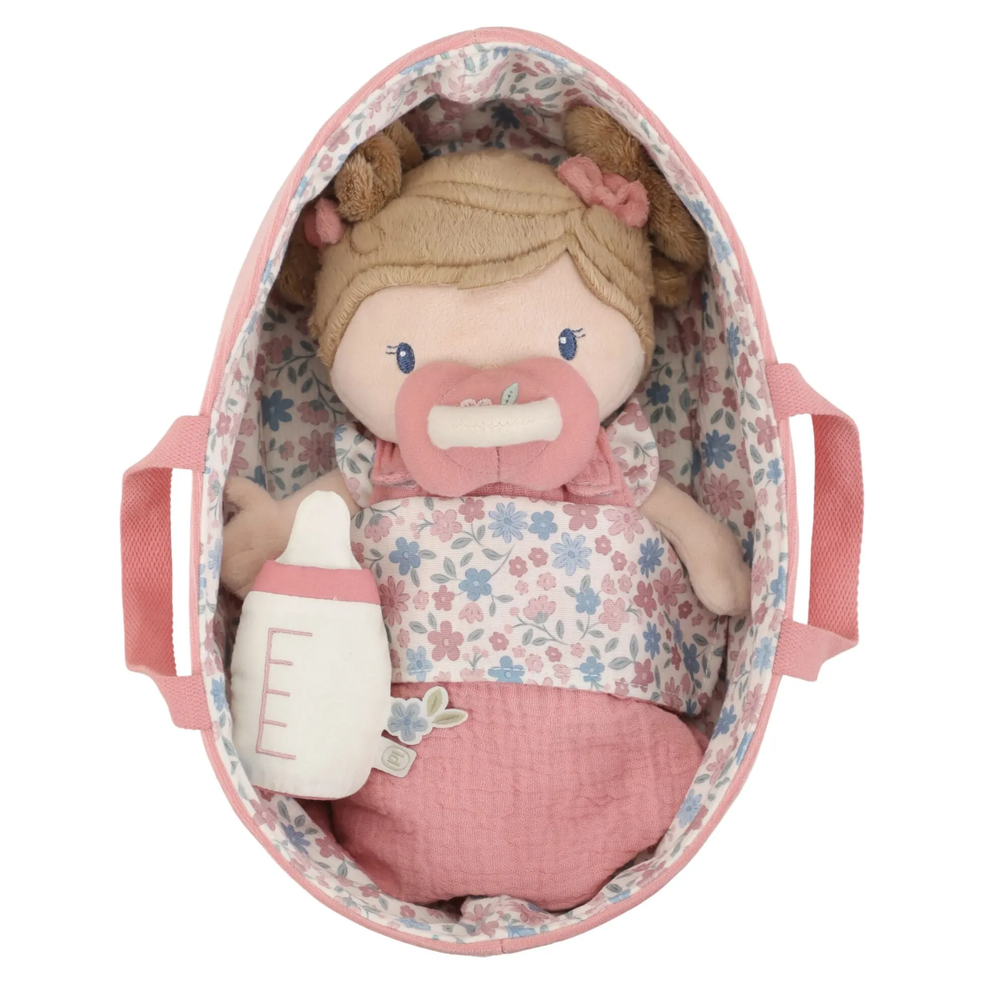 Baby doll in basket Rosa GRS