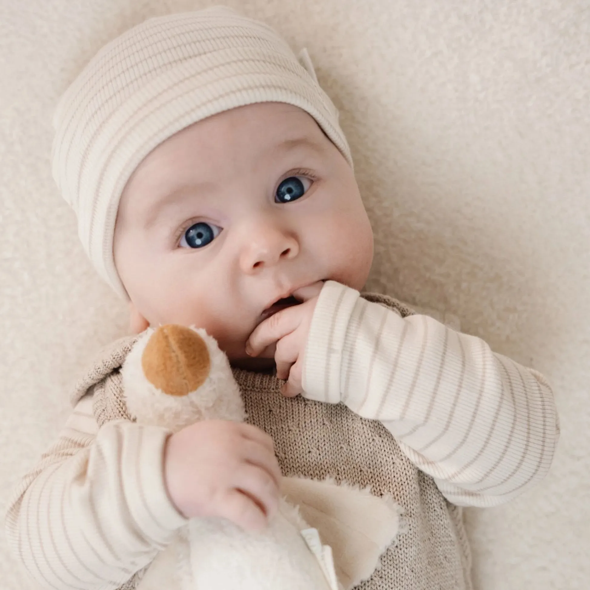 Baby hat - Beige - Newborn Naturals - Stripe