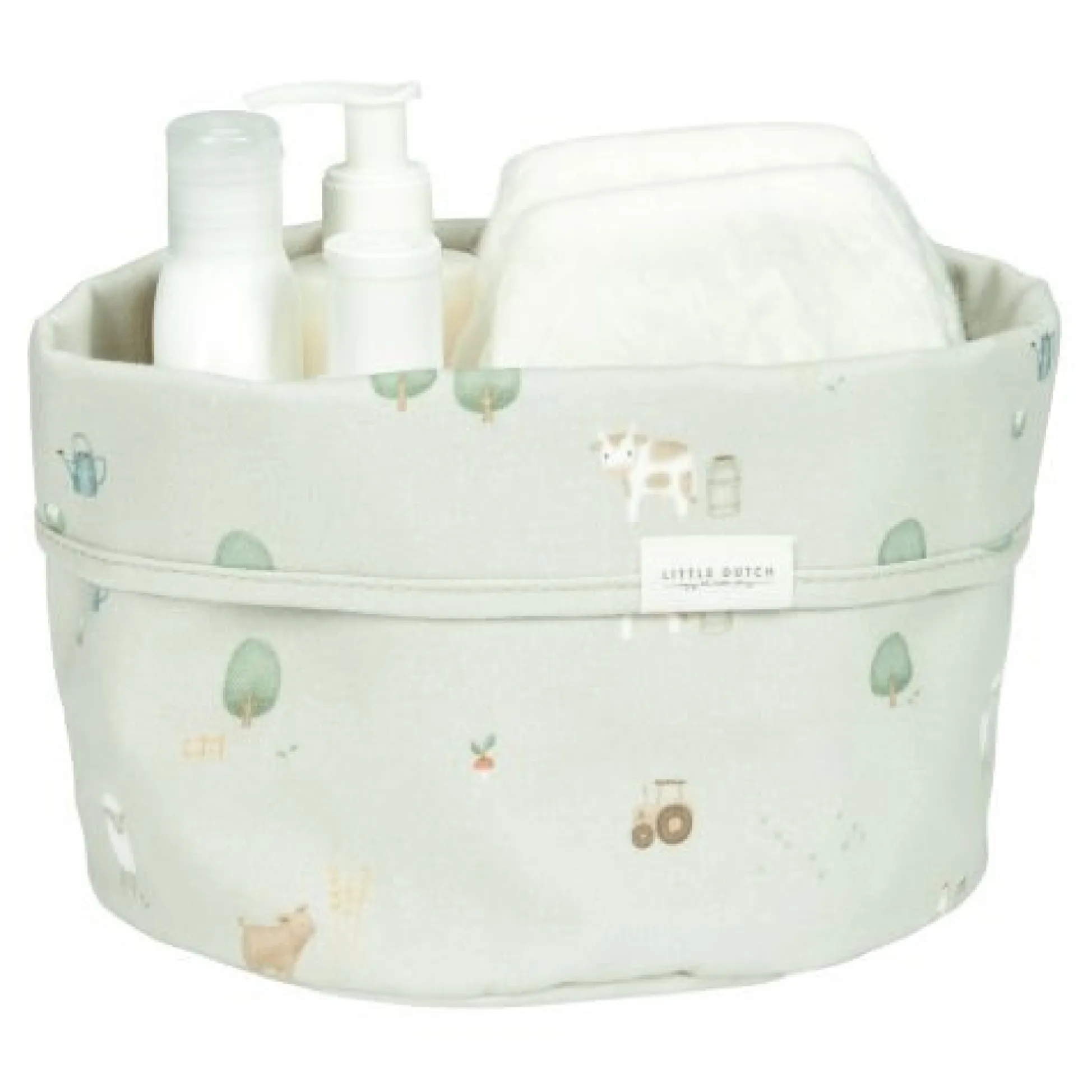 Basket round - Green - Little Farm