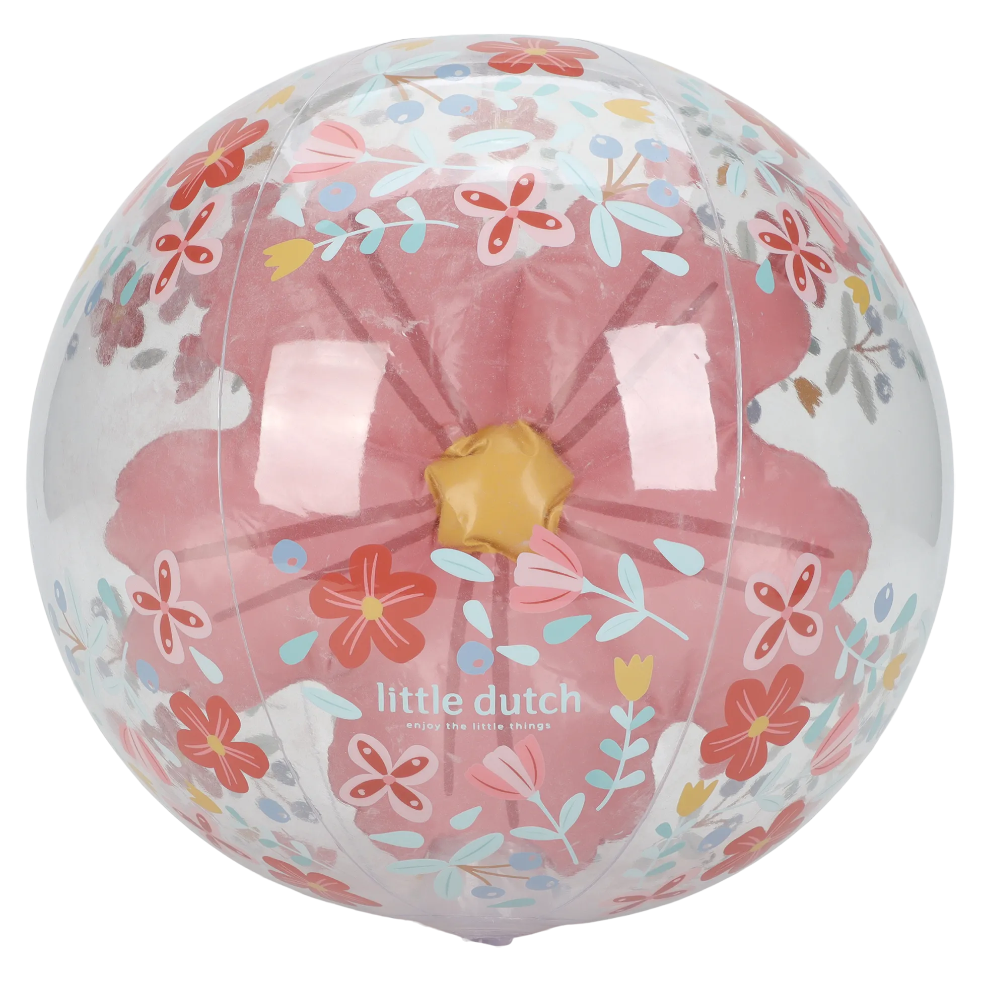 Beach Ball 3D Figure Pink Flowers