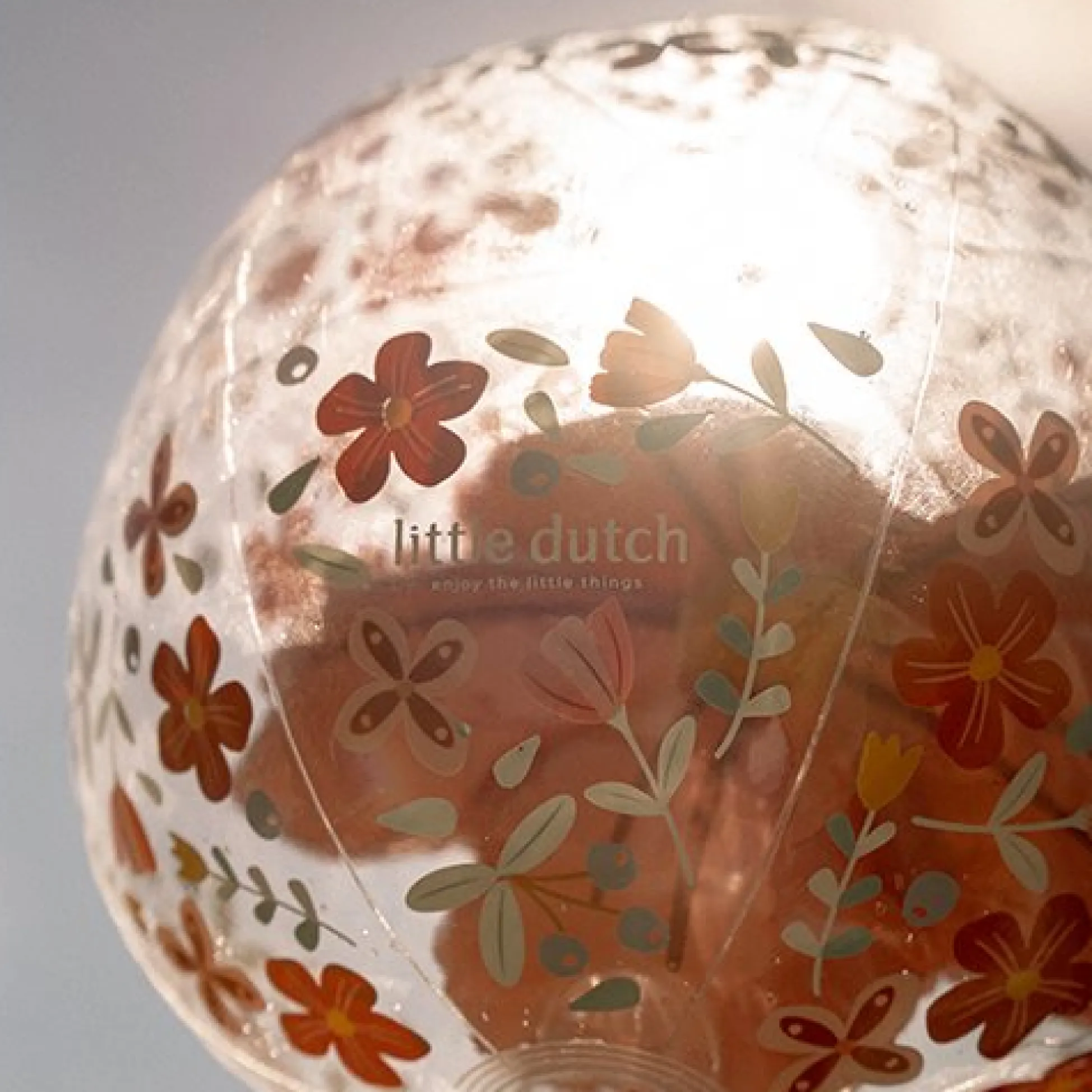 Beach Ball 3D Figure Pink Flowers
