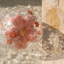Beach Ball 3D Figure Pink Flowers