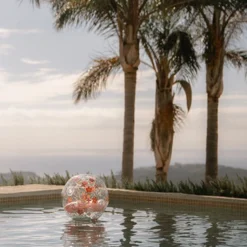 Beach Ball 3D Figure Pink Flowers