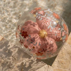 Beach Ball 3D Figure Pink Flowers