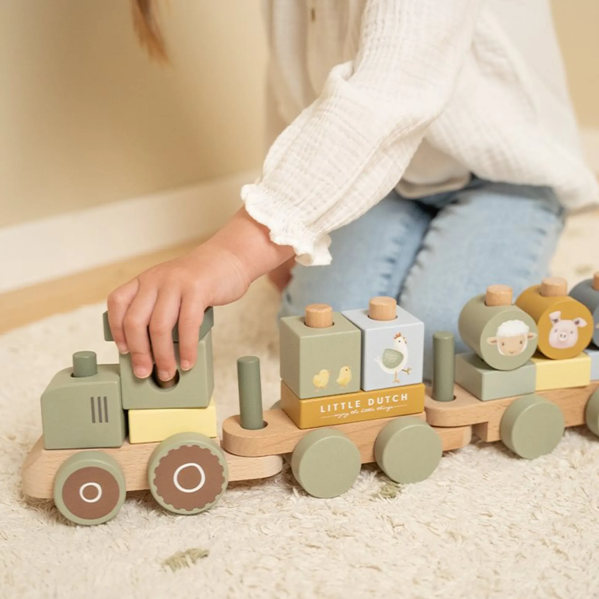 Block train tractor Little Farm