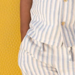 Blouse - Short sleeve - Multi Stripe