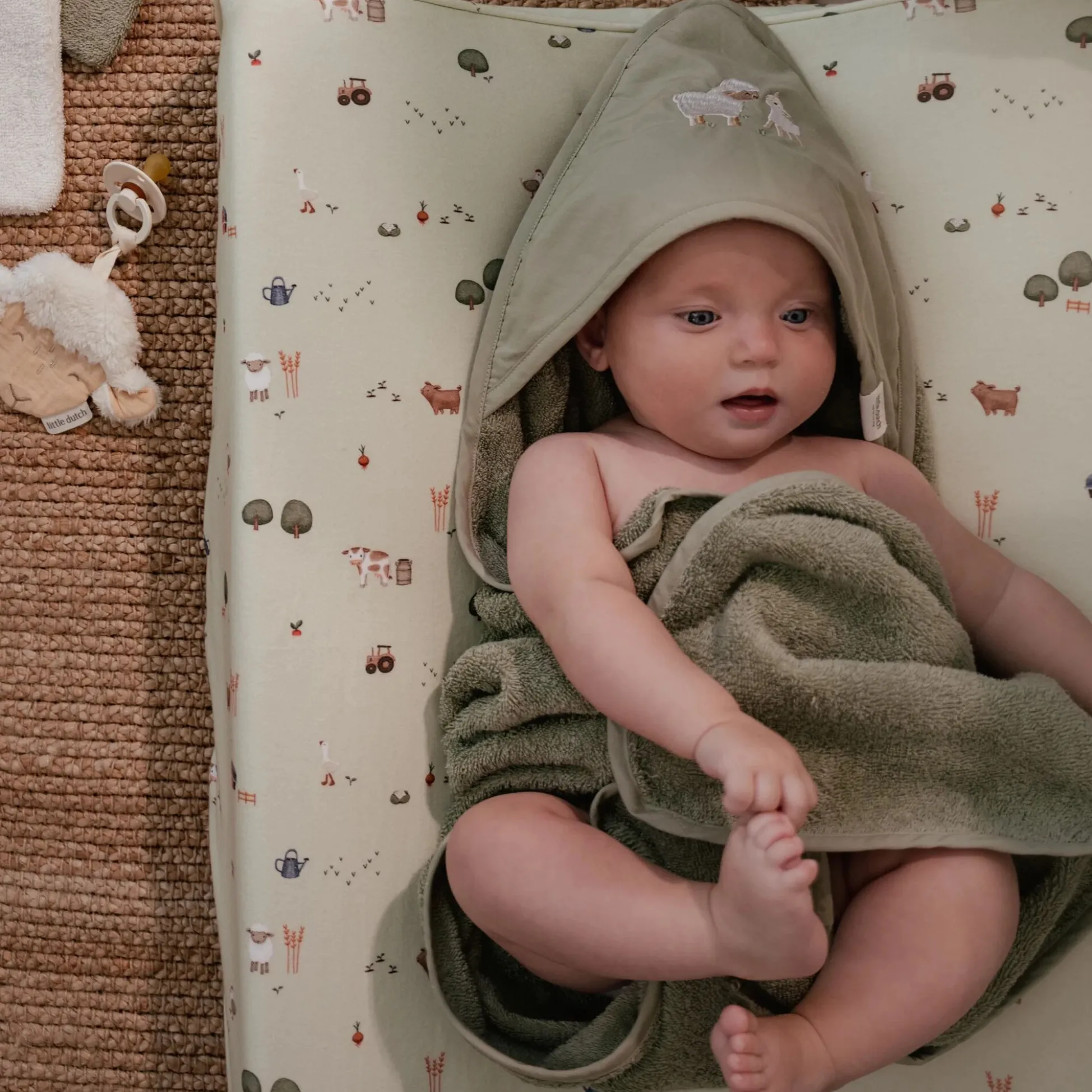 Changing mat cover - Green - Little Farm