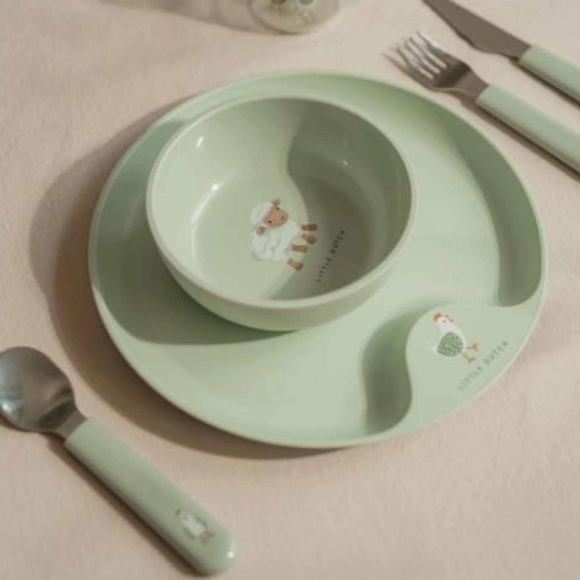 Children's cutlery set - Green - Little Farm