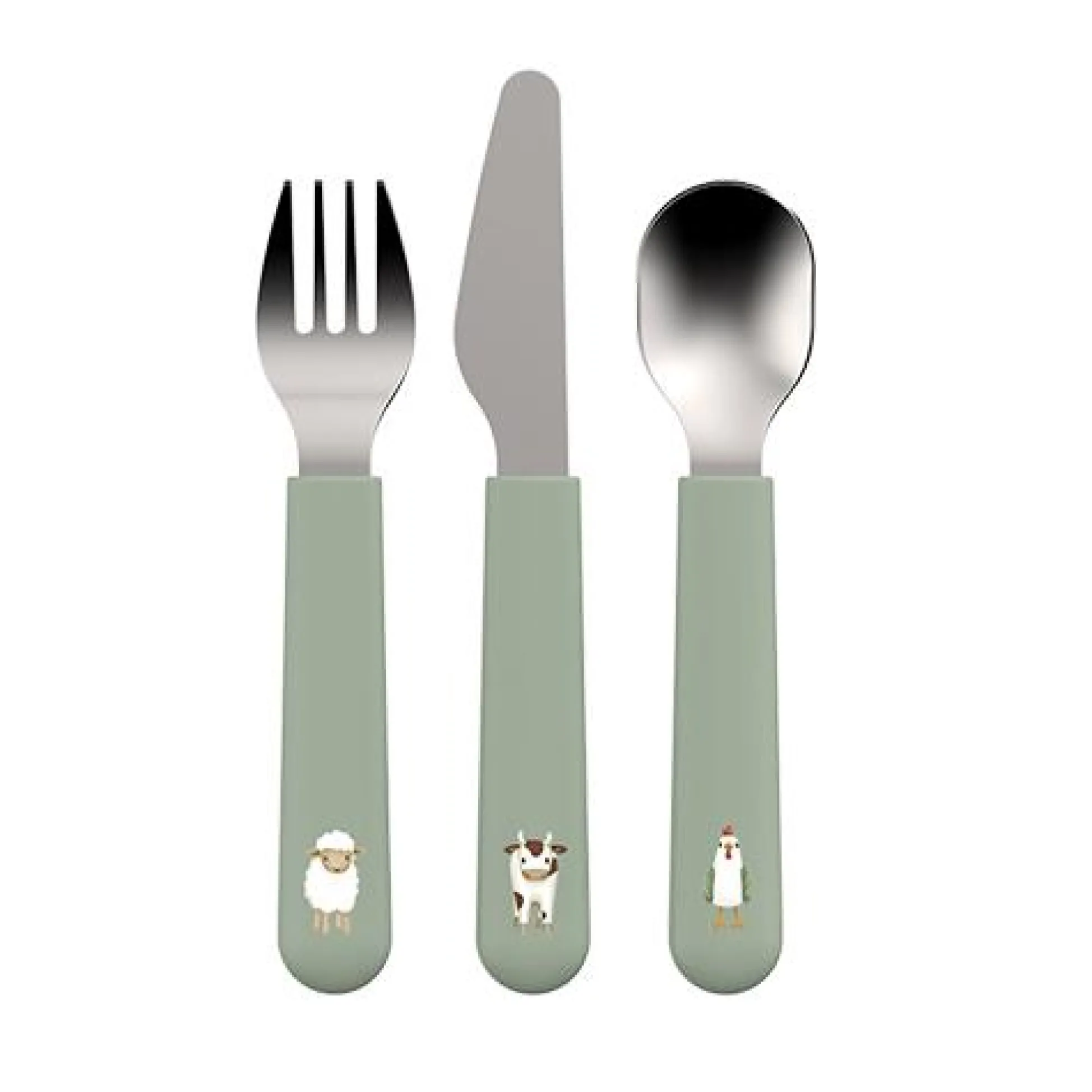 Children's cutlery set - Green - Little Farm