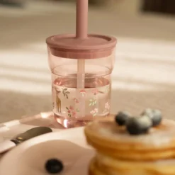 Children's glass 250 ml With Straw Fairy Garden