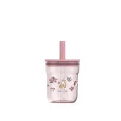 Children's glass 250 ml With Straw Fairy Garden
