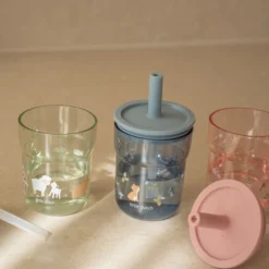 Children's glass 250 ml With Straw Forest Friends