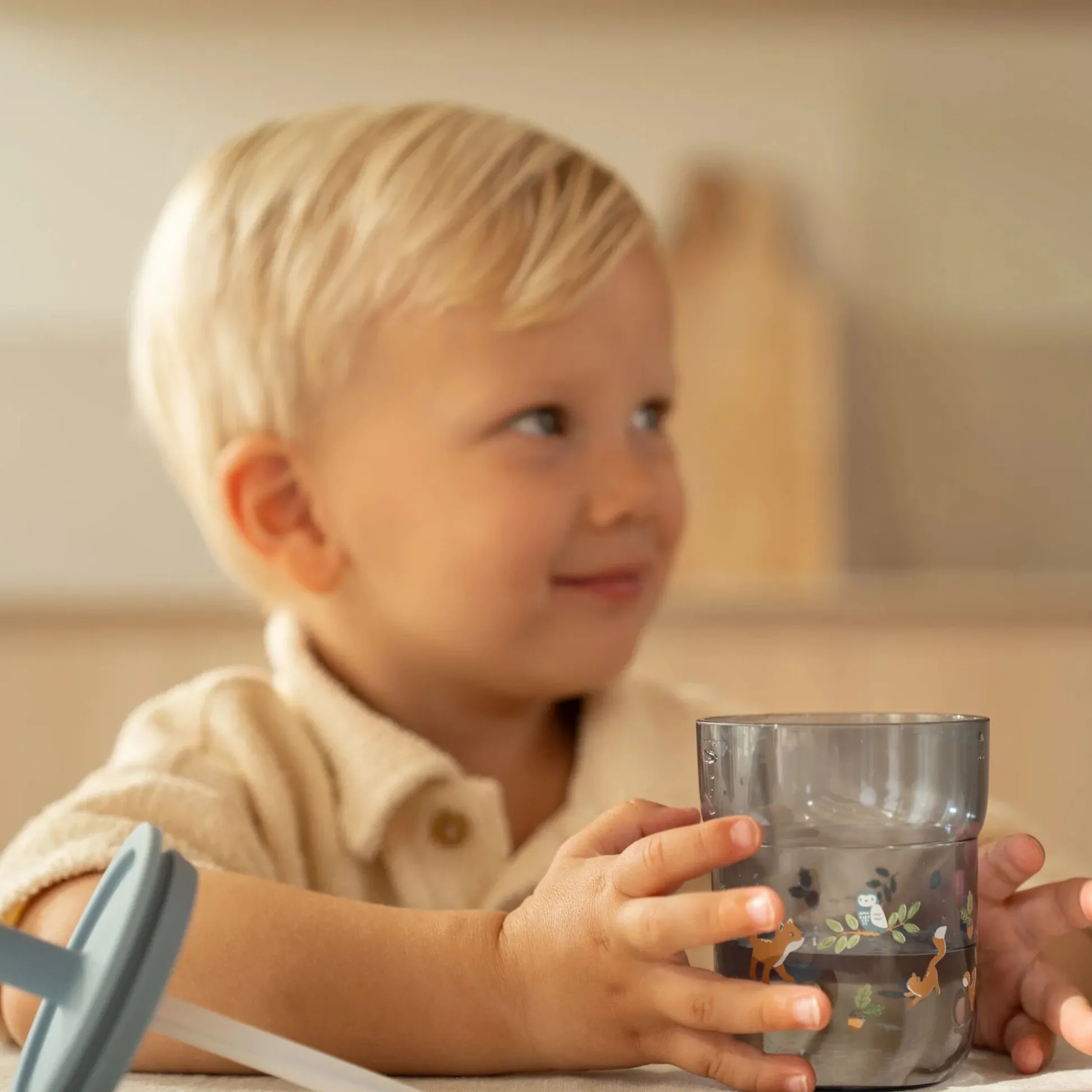 Children's glass 250 ml With Straw Forest Friends