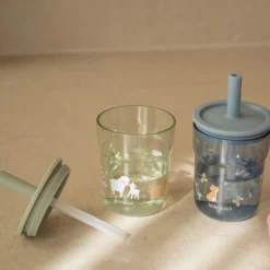Children's glass 250 ml With Straw Little Farm