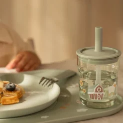 Children's glass 250 ml With Straw Little Farm