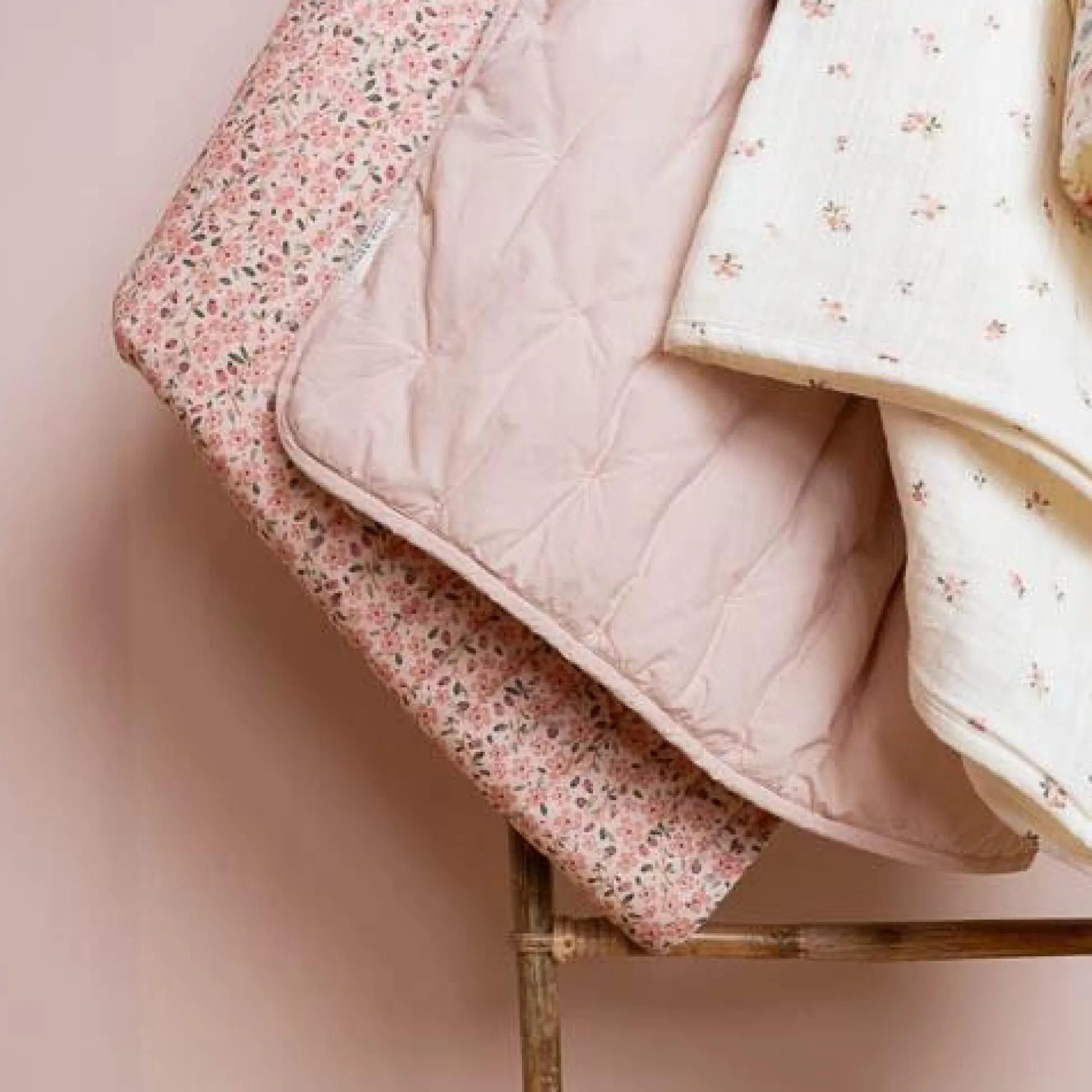 Cot blanket - Pink - Fairy Garden - Fairy Floral