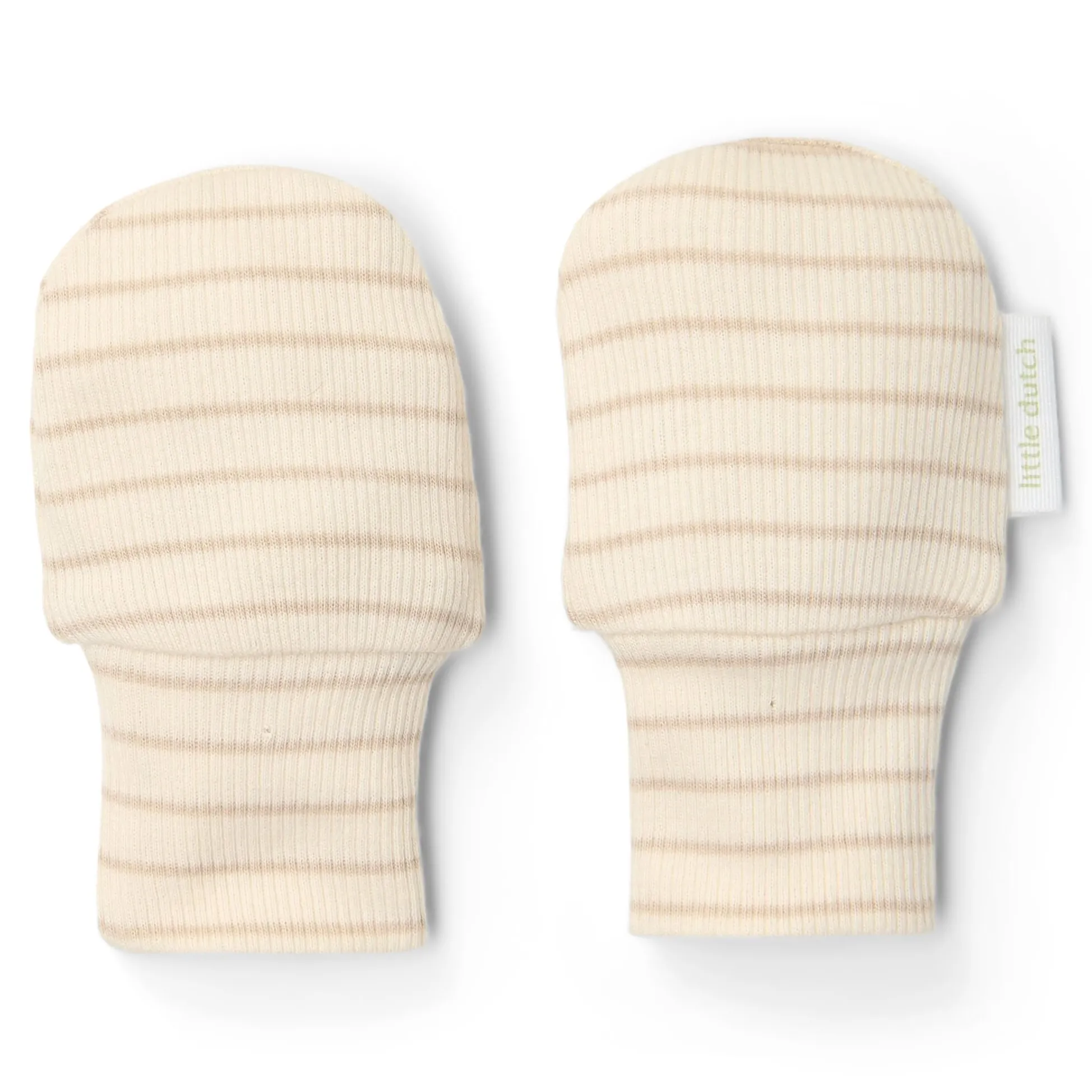 Crab mittens - Beige - Size one size - Newborn Naturals - Stripe