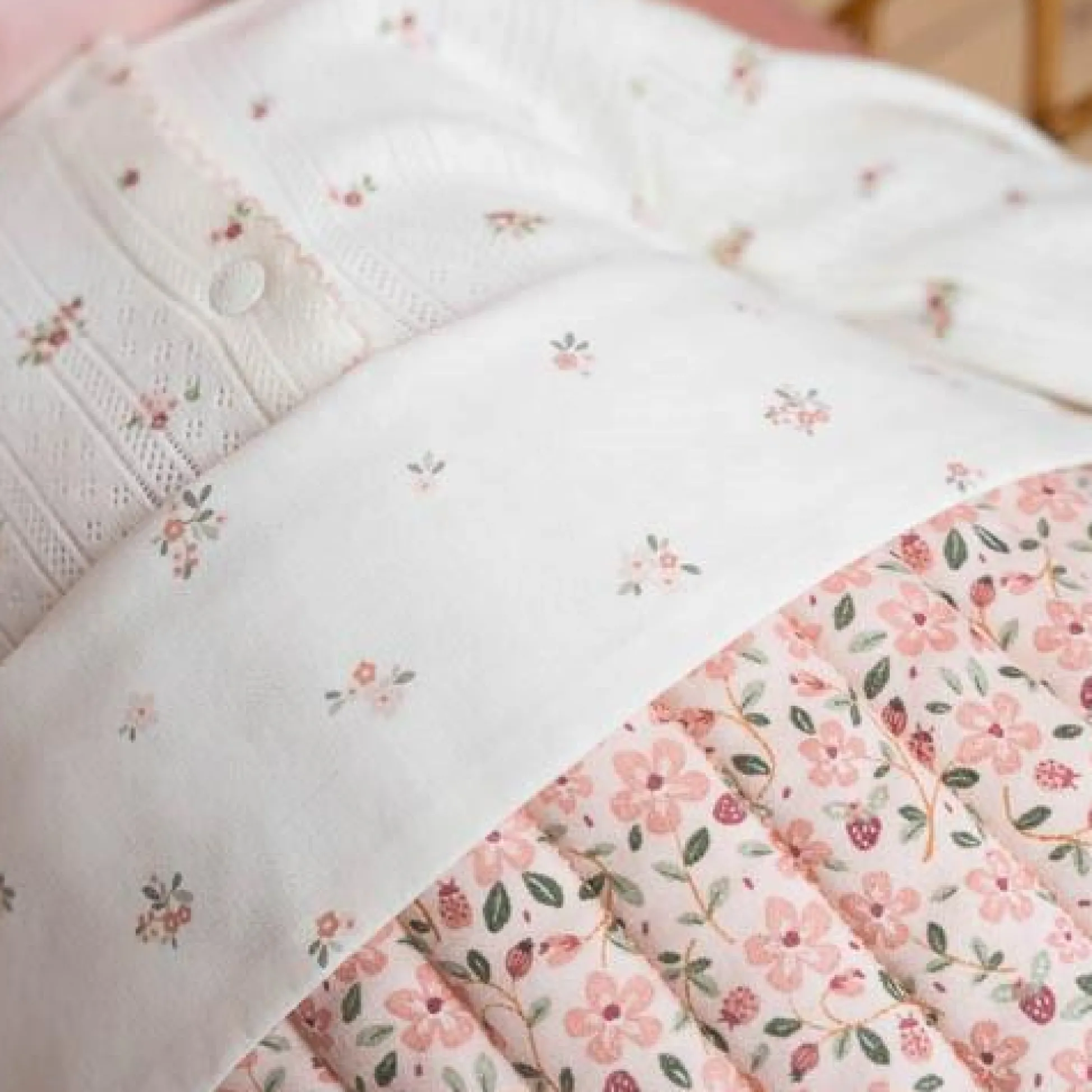 Cradle blanket - Pink - Fairy Garden - Fairy Floral