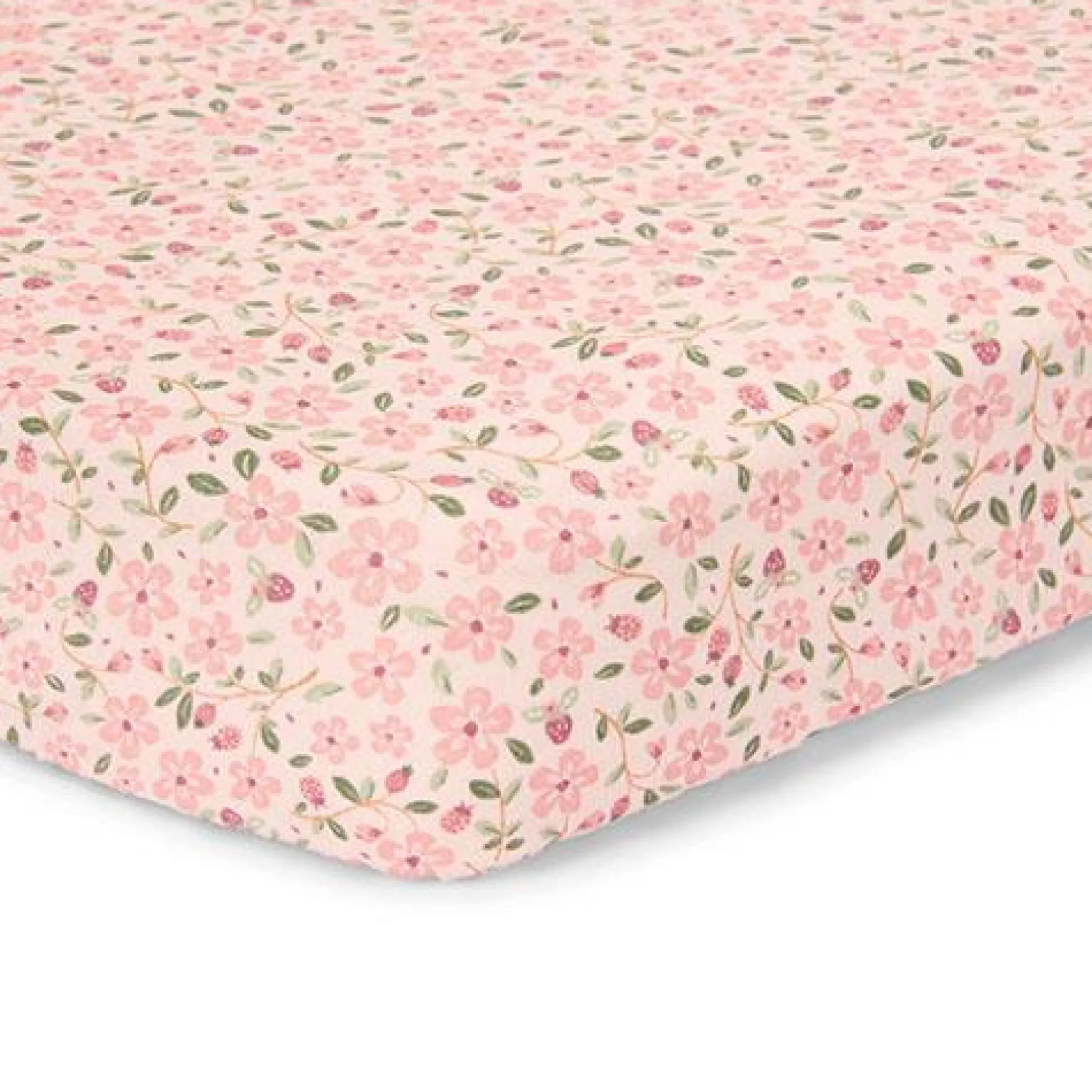Cradle fitted sheet - Pink - Fairy Garden - Fairy Floral