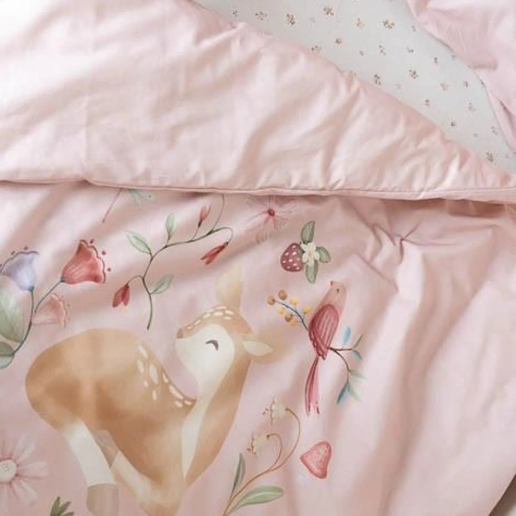 Crib Duvet Cover - Pink - Fairy Garden - Fairy Blossom