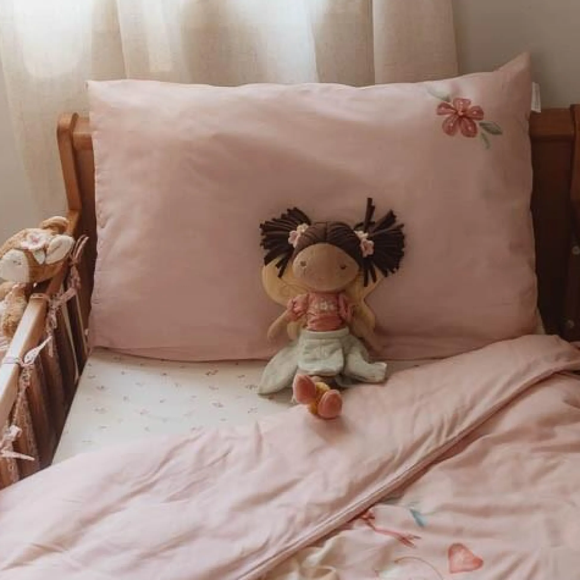 Crib Duvet Cover - Pink - Fairy Garden - Fairy Blossom