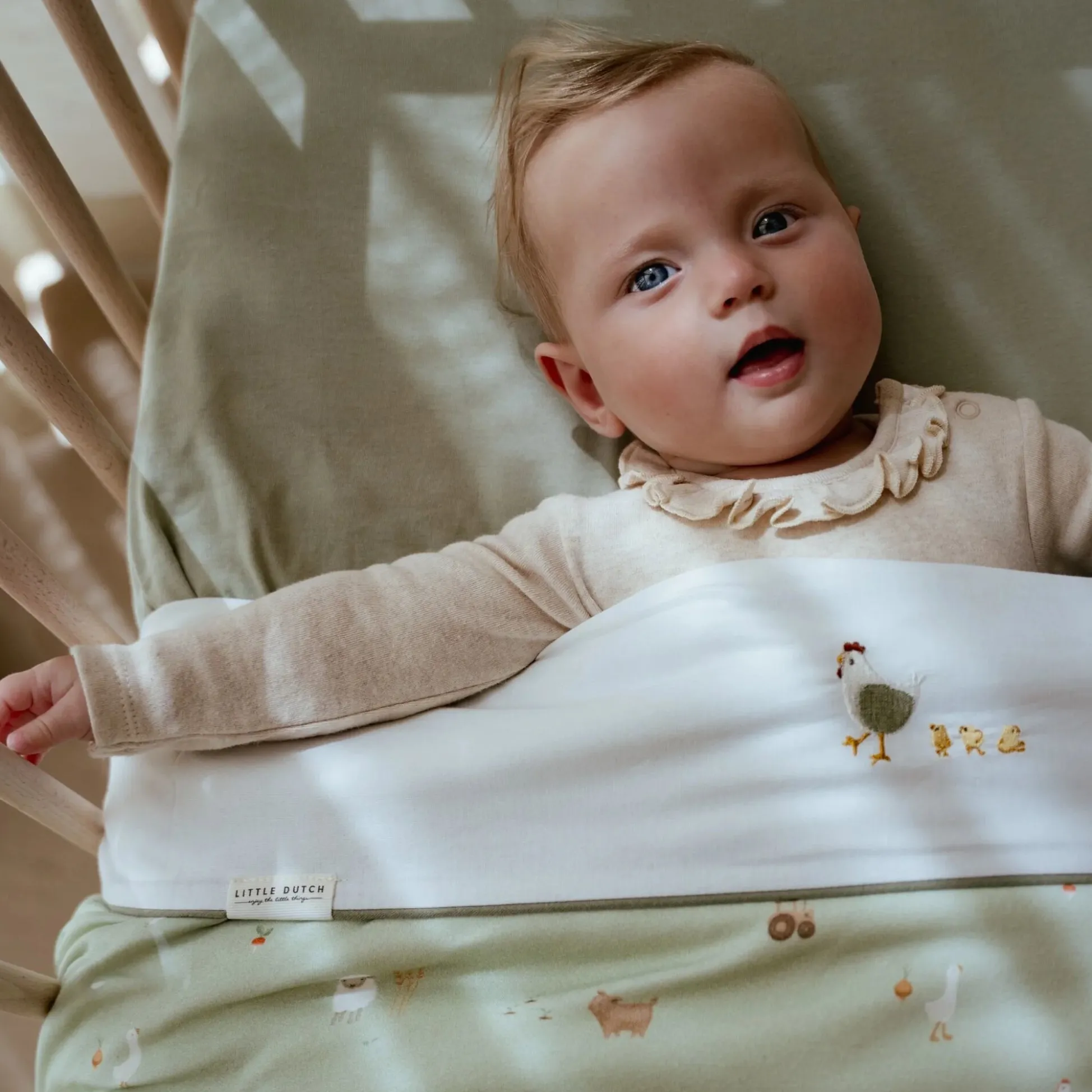 Crib sheet - White - Little Farm - Little Goose