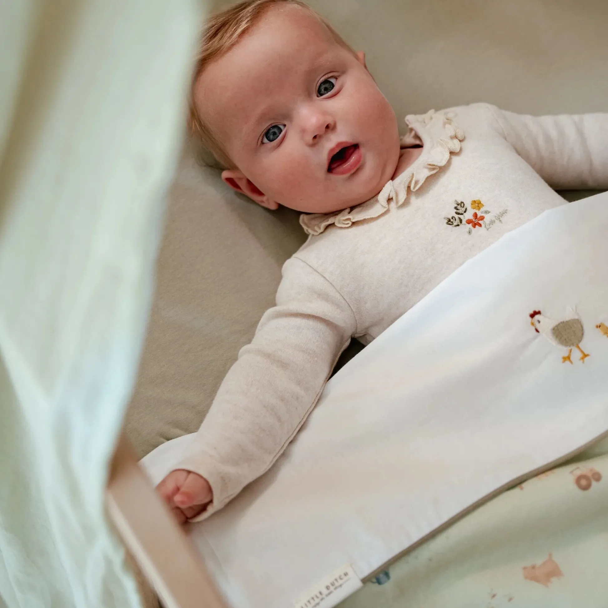 Crib sheet - White - Little Farm - Little Goose