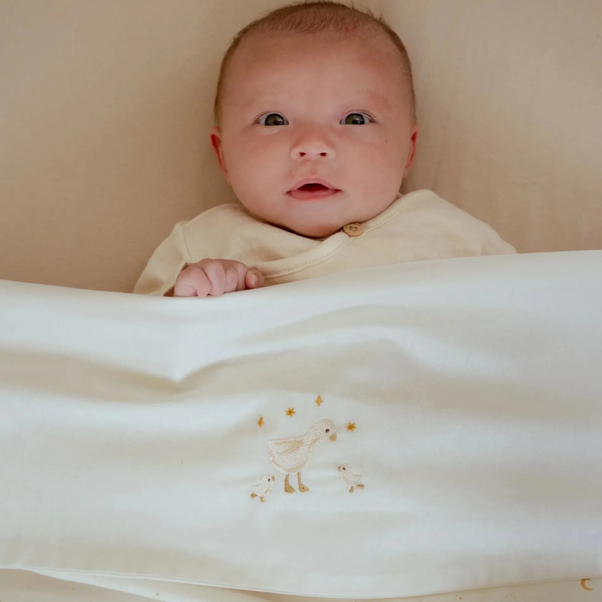 Crib sheet - White - Newborn Naturals - Little Goose