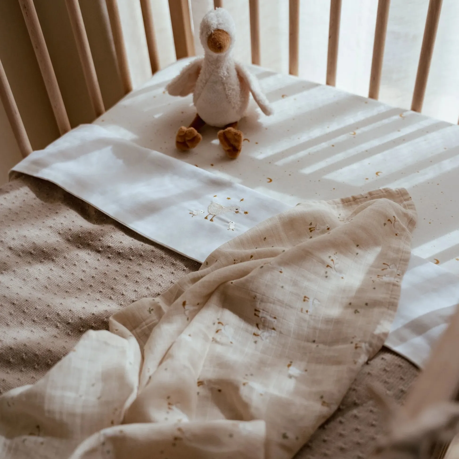 Crib sheet - White - Newborn Naturals - Little Goose