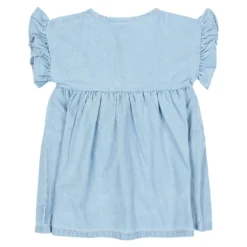 Dress embroidered - Short sleeve - Blue