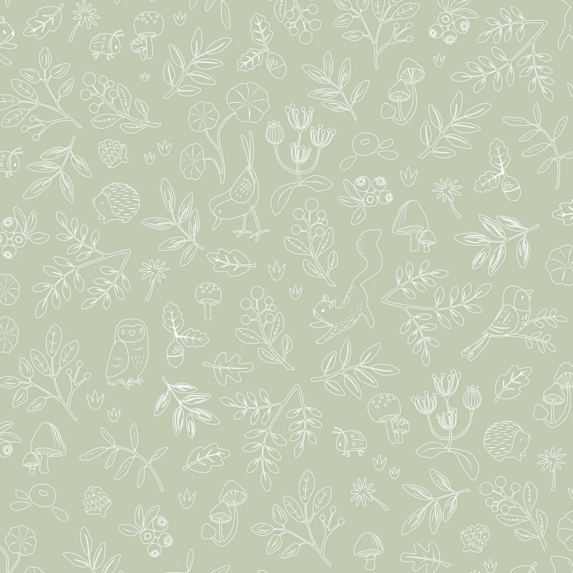Fleece wallpaper - Forest Wonder Sage