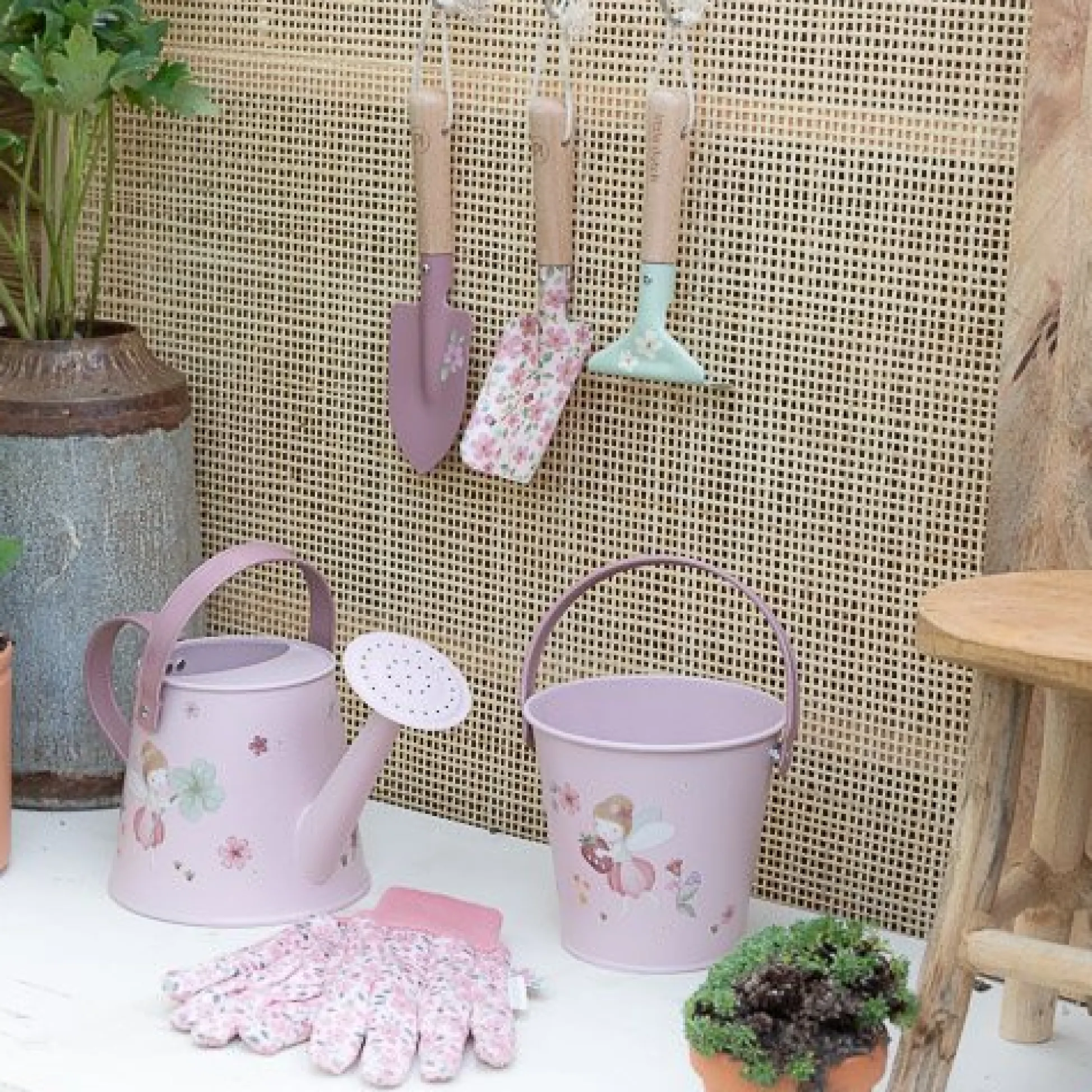 Garden bucket - Pink - Fairy Garden