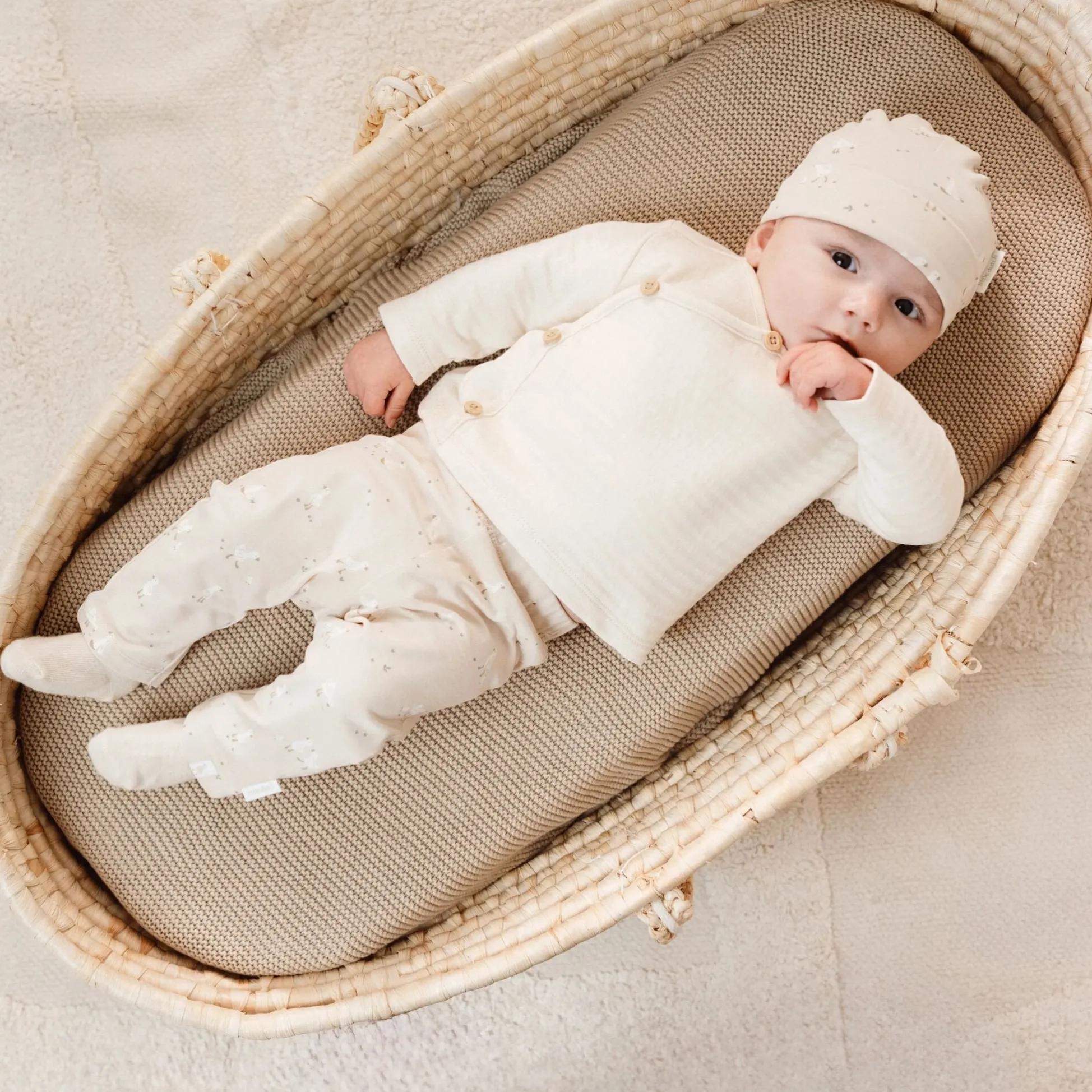Hat - Beige - Newborn Naturals - Little Goose