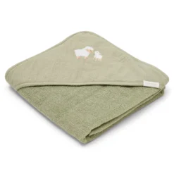 Hooded towel - Embroidered - Green - 75 x 75