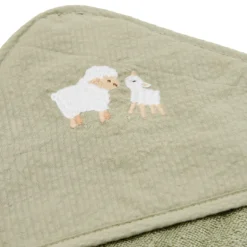 Hooded towel - Embroidered - Green - 100 x 100