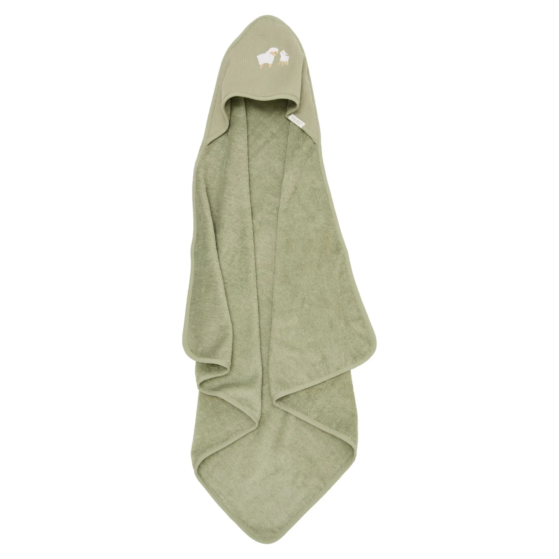 Hooded towel - Embroidered - Green - 100 x 100
