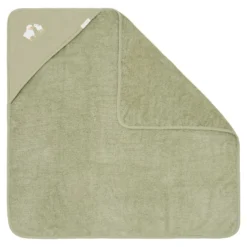 Hooded towel - Embroidered - Green - 100 x 100