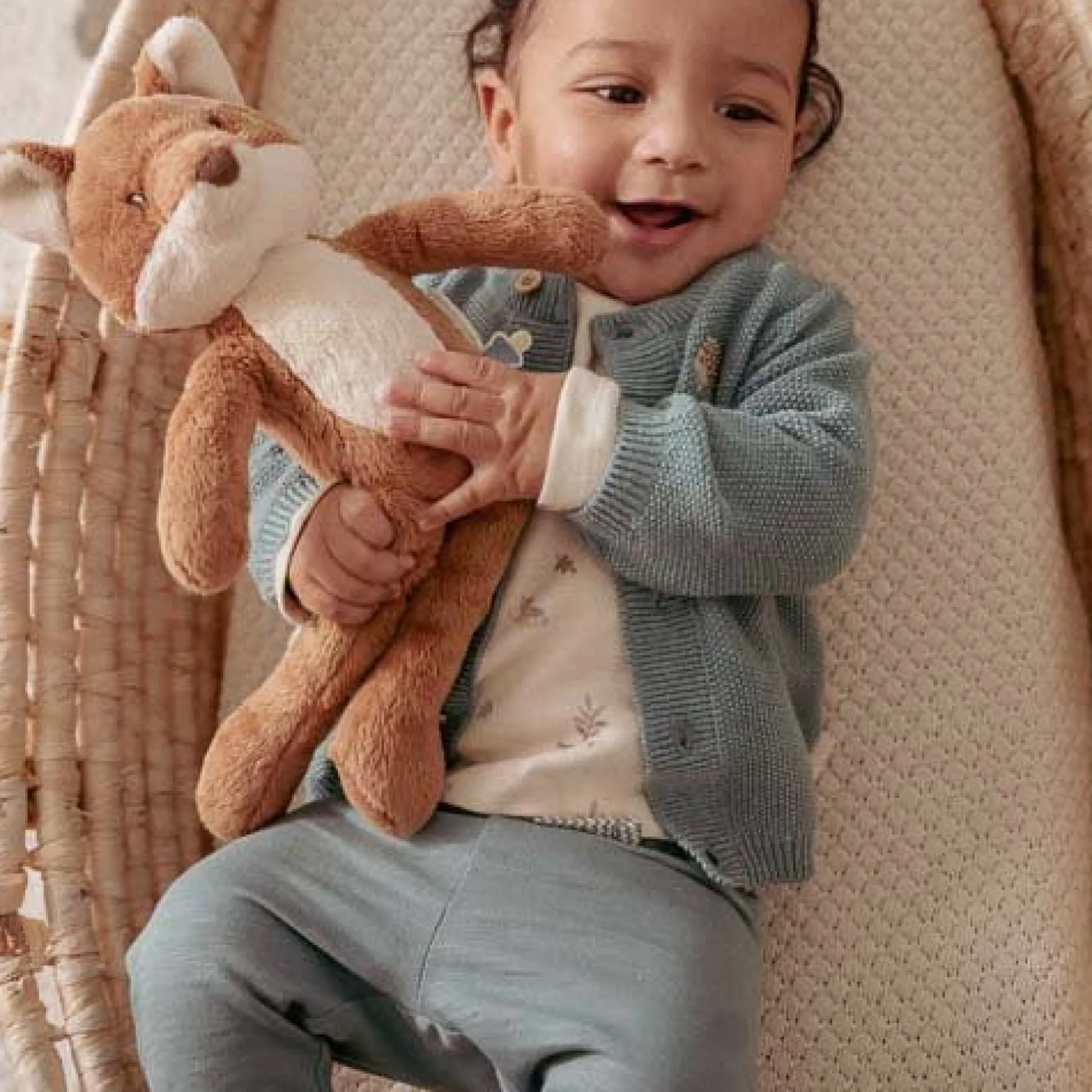 Knitted cardigan - Blue - Forest Friends