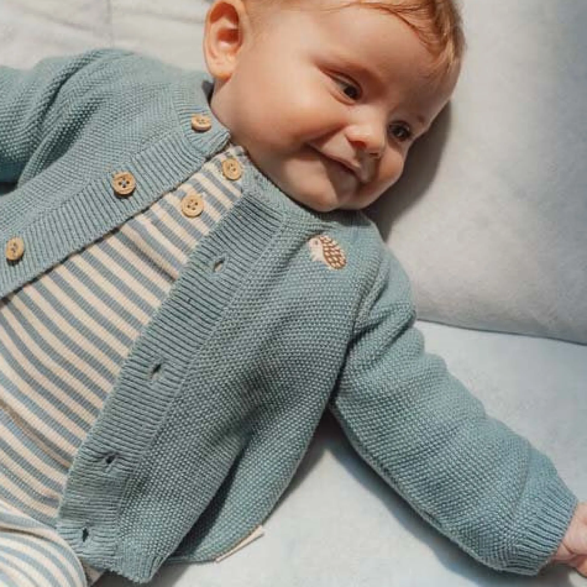 Knitted cardigan - Blue - Forest Friends