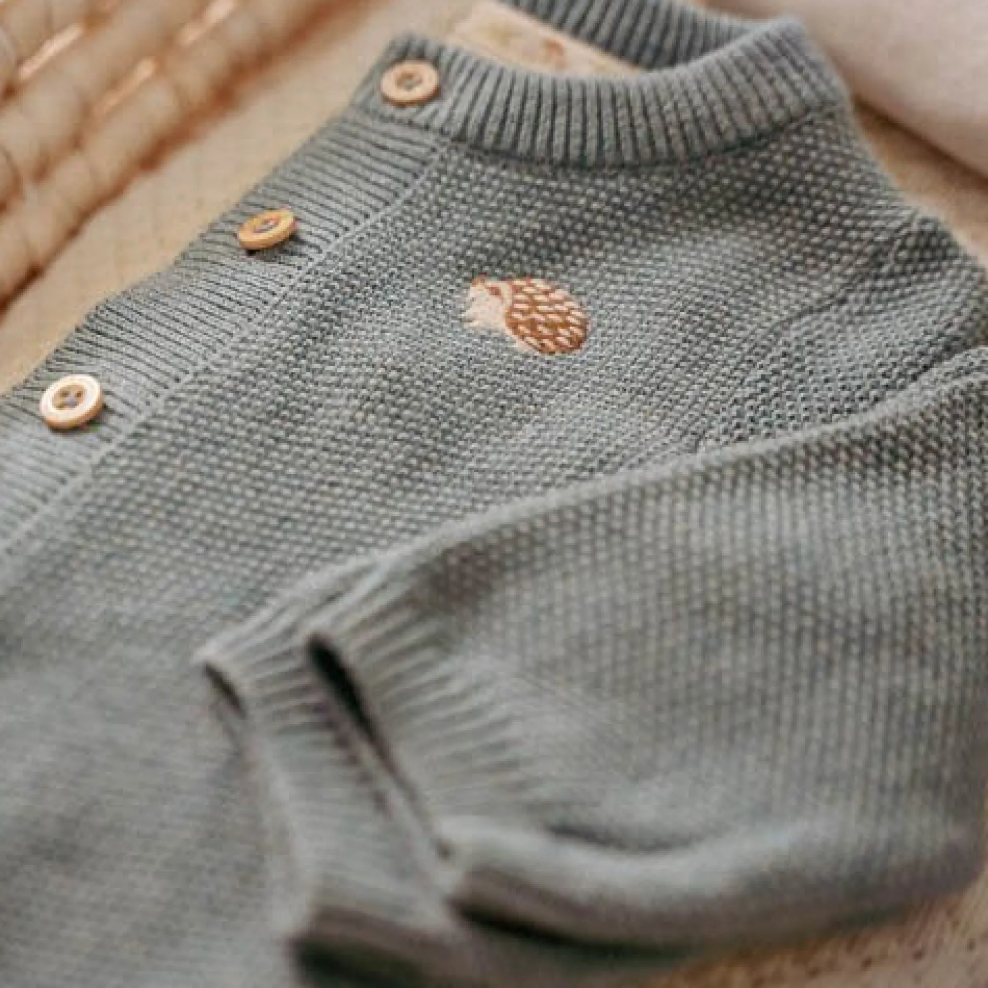 Knitted cardigan - Blue - Forest Friends