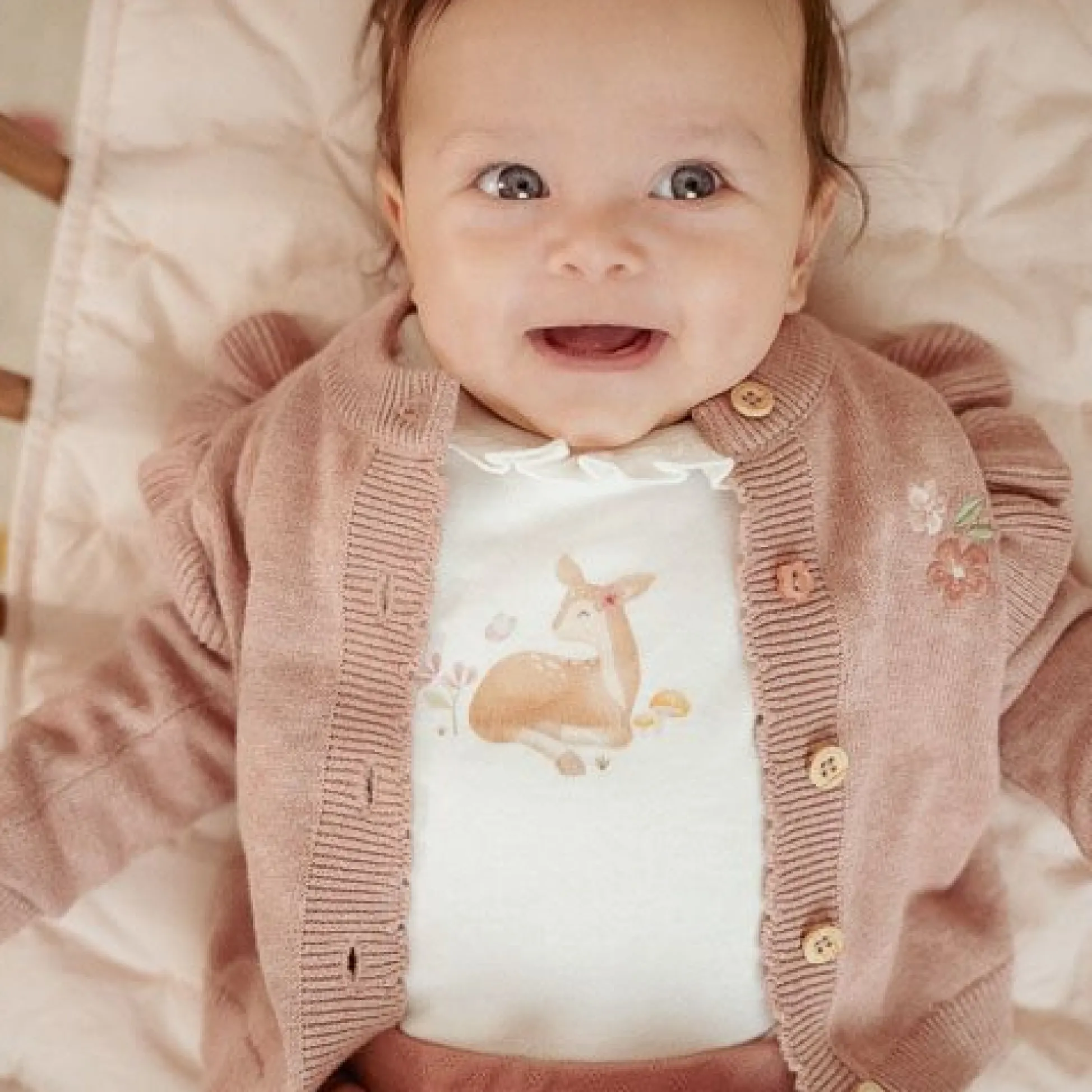 Knitted cardigan - Pink - Fairy Garden