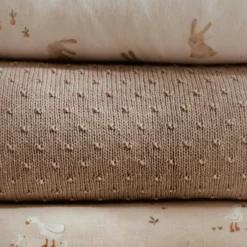 Knitted cradle blanket - fleece - Beige - Essentials