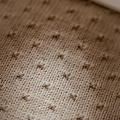 Knitted cradle blanket - fleece - Beige - Essentials