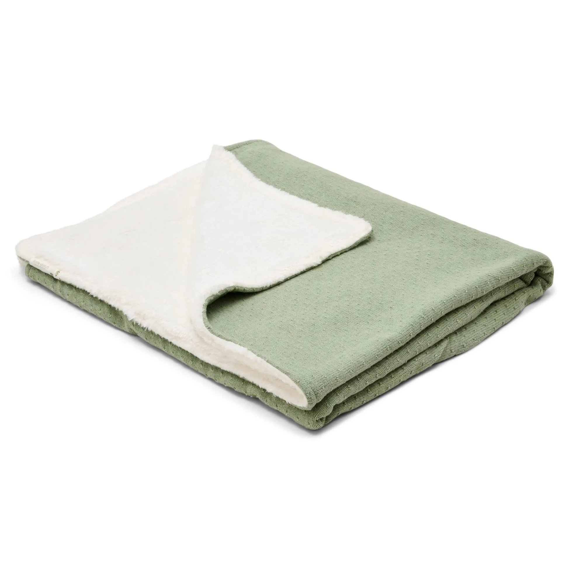 Knitted Cradle Blanket – Fleece – Green