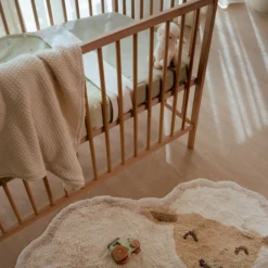 Knitted crib blanket - Fleece - White - Essentials
