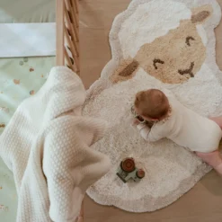 Knitted crib blanket - Fleece - White - Essentials