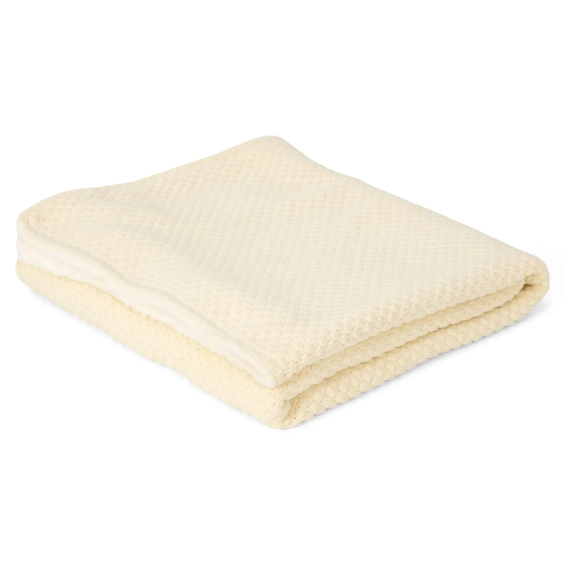 Knitted crib blanket – White – Essentials