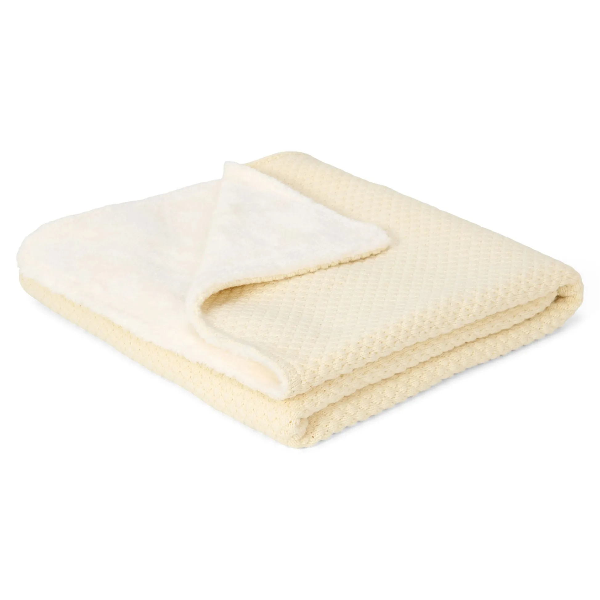 Knitted crib blanket – White – Essentials