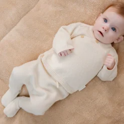 Knitted pants - White - Newborn Naturals
