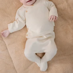 Knitted pants - White - Newborn Naturals